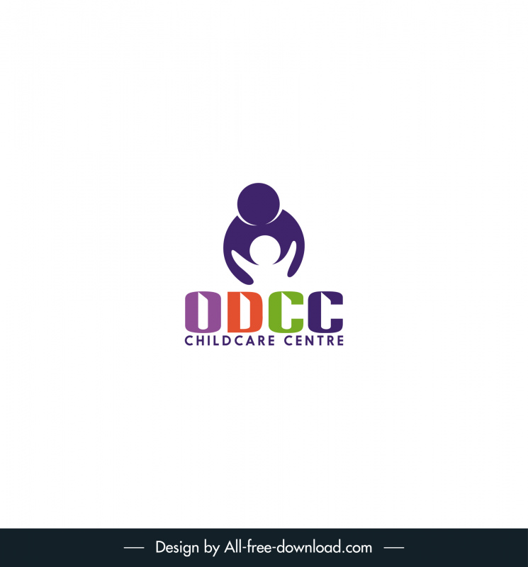 odcc logo nonprofit organization childcare centre logo template silhouette human icons texts decor