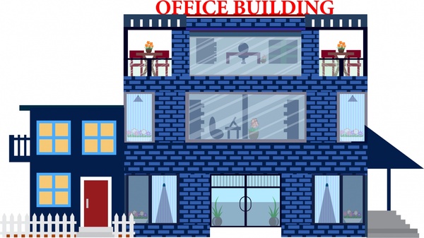 office building sketch brick wall architecture