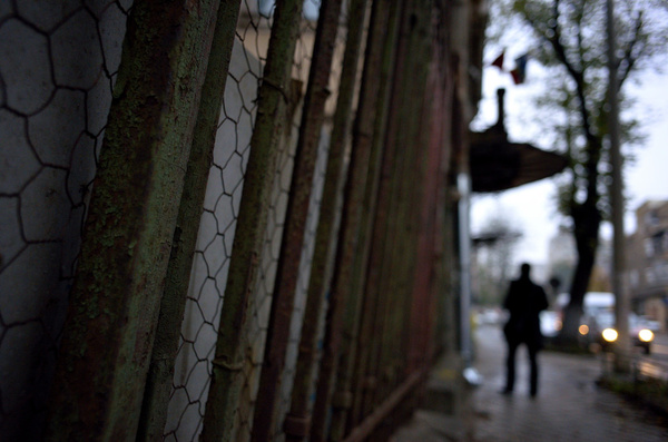 old fence cityscape 