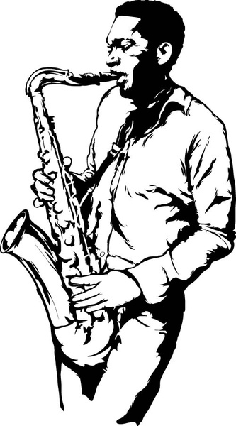 old saxophone performer vector