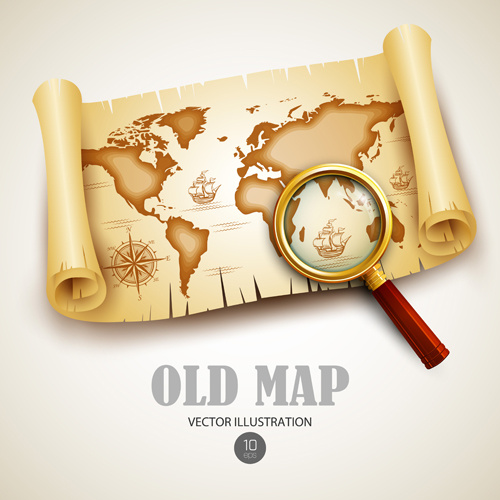 old treasure map vector design graphics