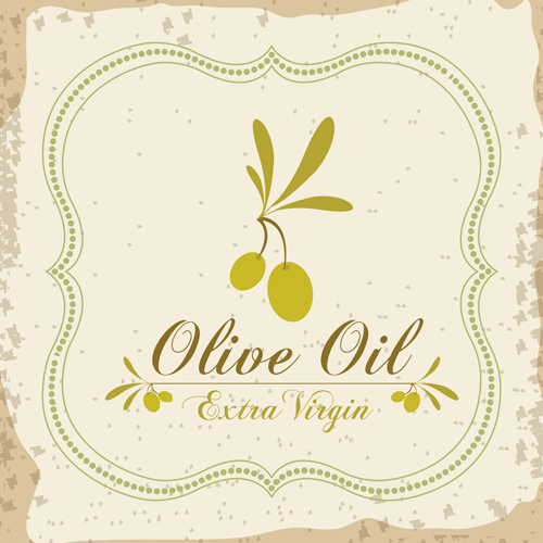 olive oil retro frame vector set