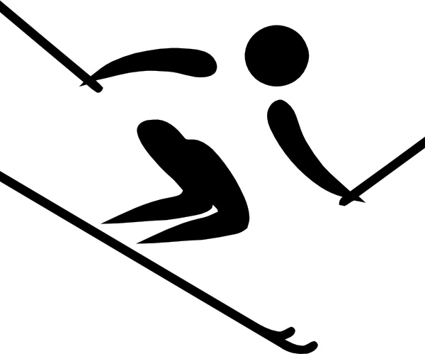 Olympic Sports Alpine Skiing Pictogram clip art