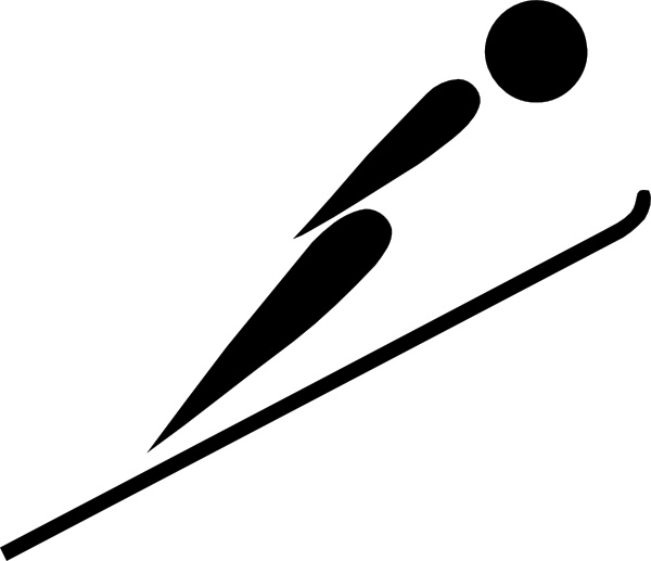 Olympic Sports Ski Jumping Pictogram clip art 