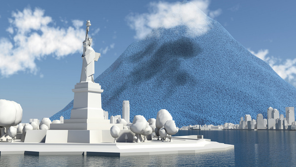one days carbon dioxide emissions from the statue of liberty high res still from ccs a 2 degree solution film