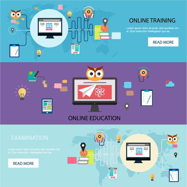 online training promotion web design in horizontal style 