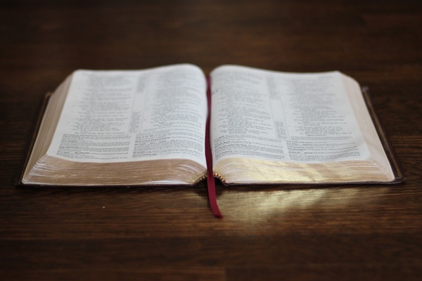open bible with bookmark