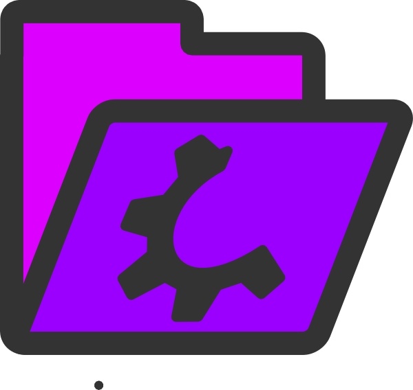 Open Violet Folder Icon clip art