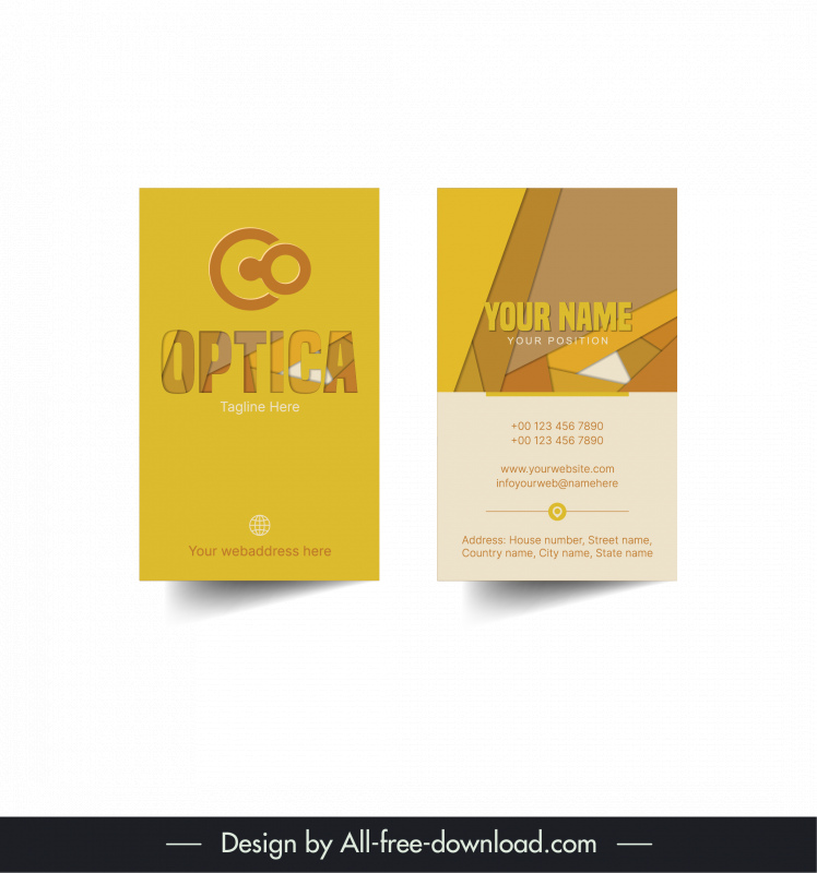 optical business card template abstract geometry