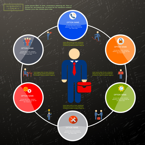 option infographic design with circle cycle style