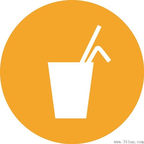 orange background beverage icons vector