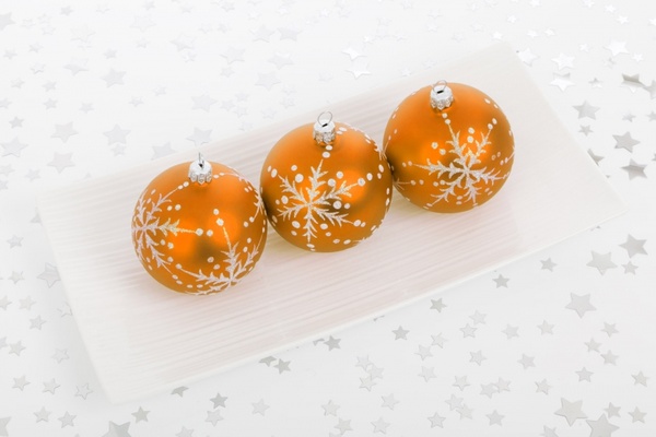 orange bauble decorations 