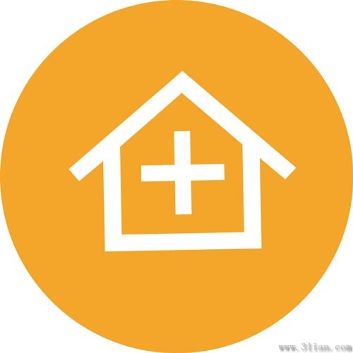 orange house icon vector