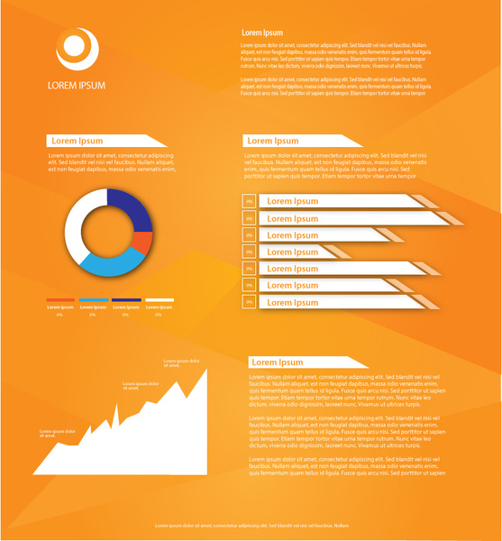 orange infographic charts