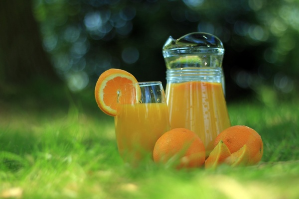 orange juice in nature