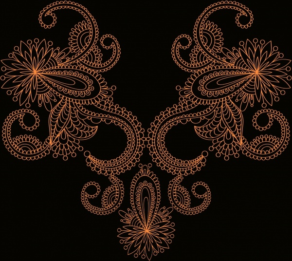 lace decor template classic symmetric shape elegant dark
