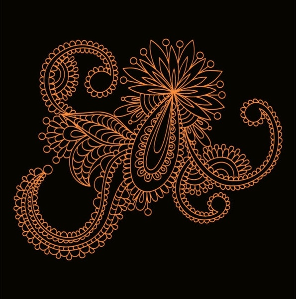 orange lace vector 3 