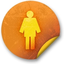 Orange sticker badges 065