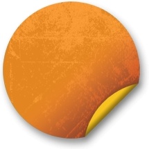 Orange sticker badges 088