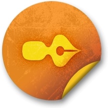 Orange sticker badges 106