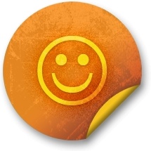 Orange sticker badges 109