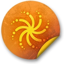 Orange sticker badges 110