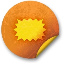 Orange sticker badges 148