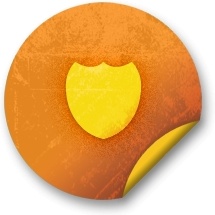 Orange sticker badges 164