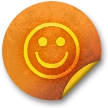 Orange sticker badges 274