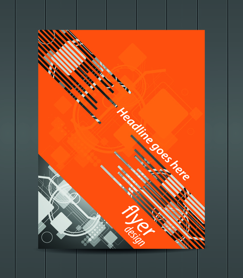 orange style flyer design vector 