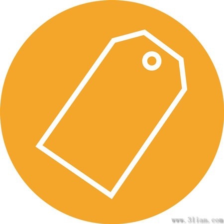 orange tag icon vector