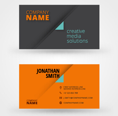 orange with black business card vector 