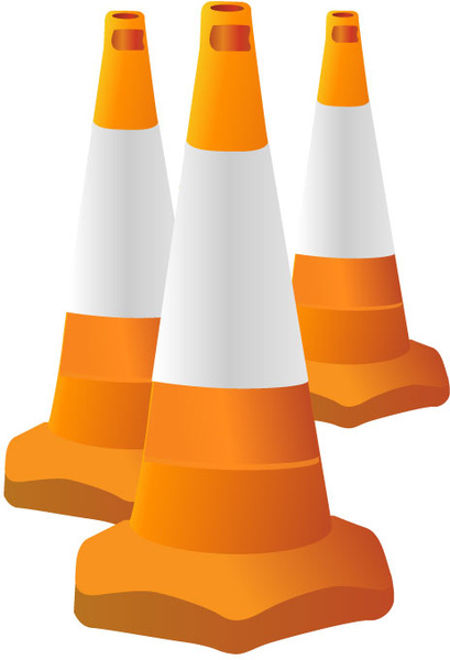 orange worker cones