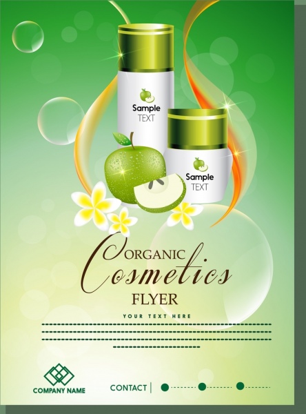 organic cosmetic flyer apple cream product ornament