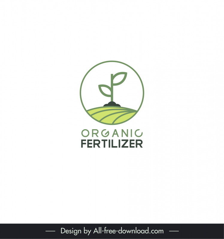organic fertilizer logo circle isolated field 