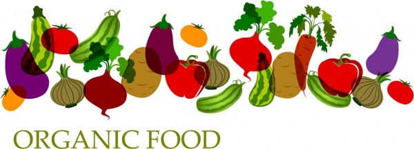 organic food background colored vegetable icons decor