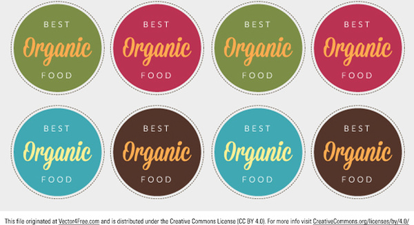 organic food label vectors