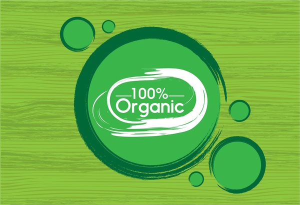 organic logo design circles style on wooden background