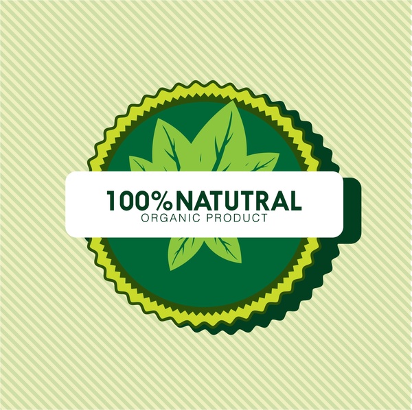 organic product logo design leaf icons in green