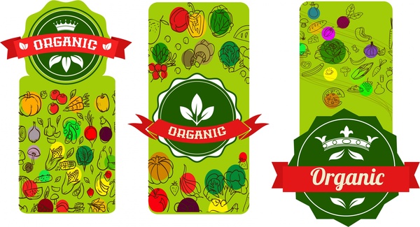 organic promotion tags various elements in vertical style