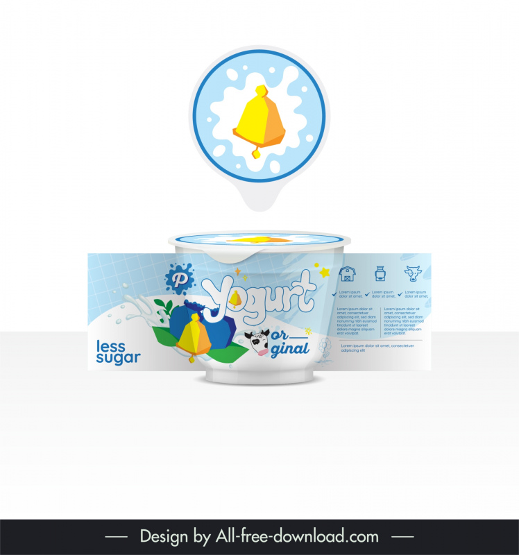 orginal yogurt packaging template elegant bright