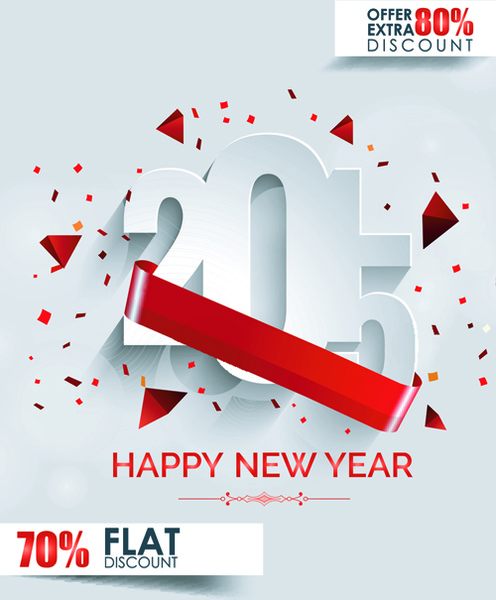 original design15 new year discount flyer cover vector
