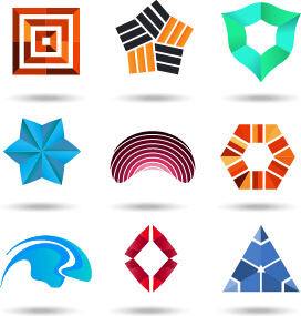 original design colored logos vector