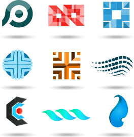 original design colored logos vector
