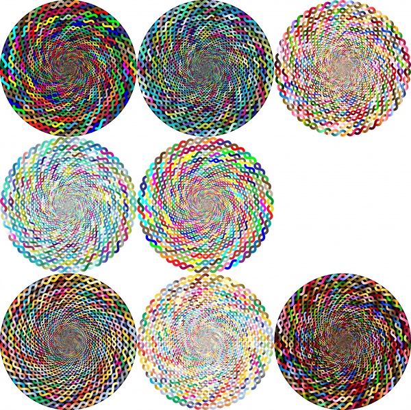ornamental circles design with colorful interlock chain