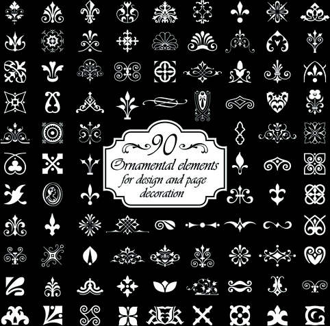 ornamental elements and page decoration vector