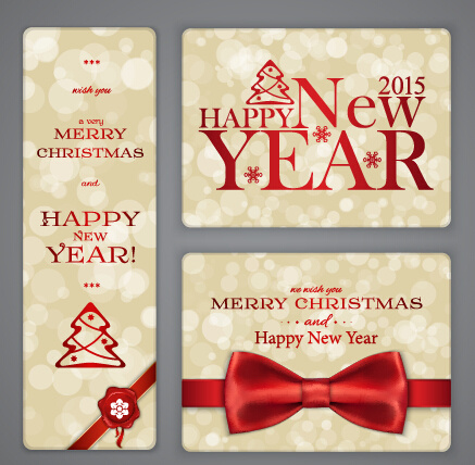 ornate15 christmas with new year cards vector
