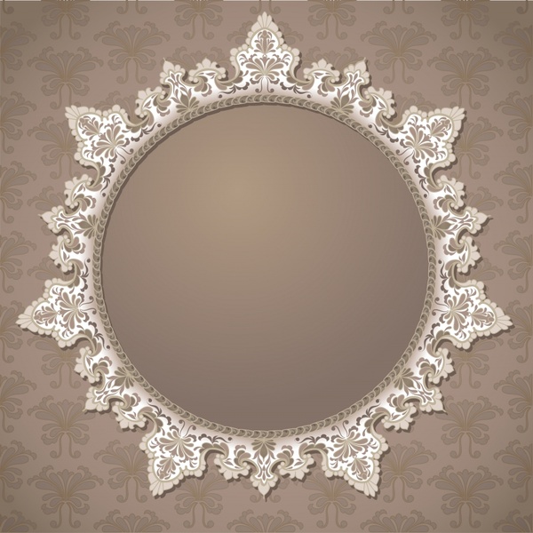 decorative background vintage symmetric seamless frame circle decor