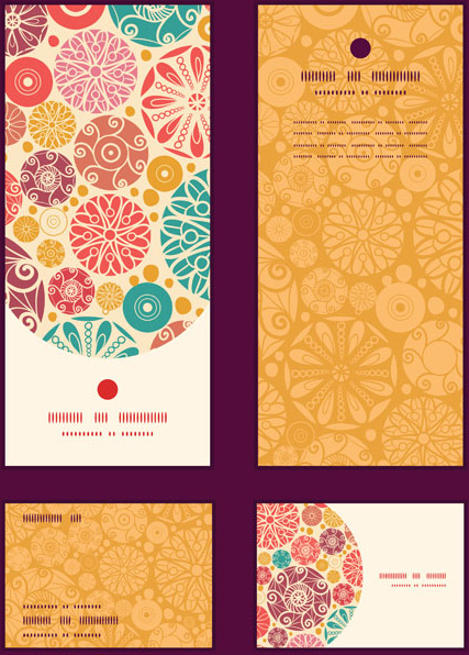 ornate floral banners with cards vector