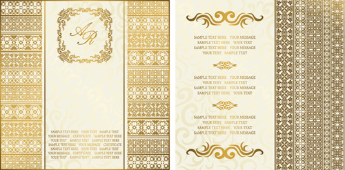 ornate golden invitations design 